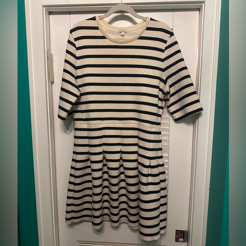 Striped Dress in Navy and Cream